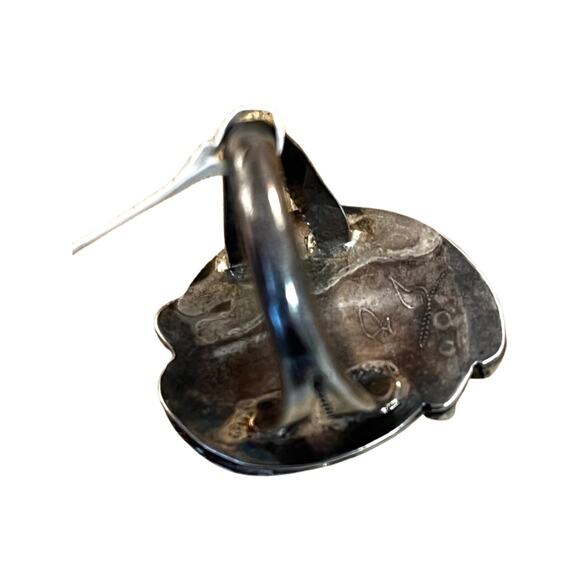 Vintage Blue Turquoise Sterling Silver Native American Ring, Navajo Ring Sz 6 - Picture 6 of 11